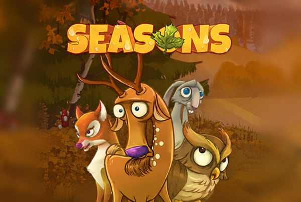 Alt text: Slot Seasons con animali del bosco e ambientazione autunnale