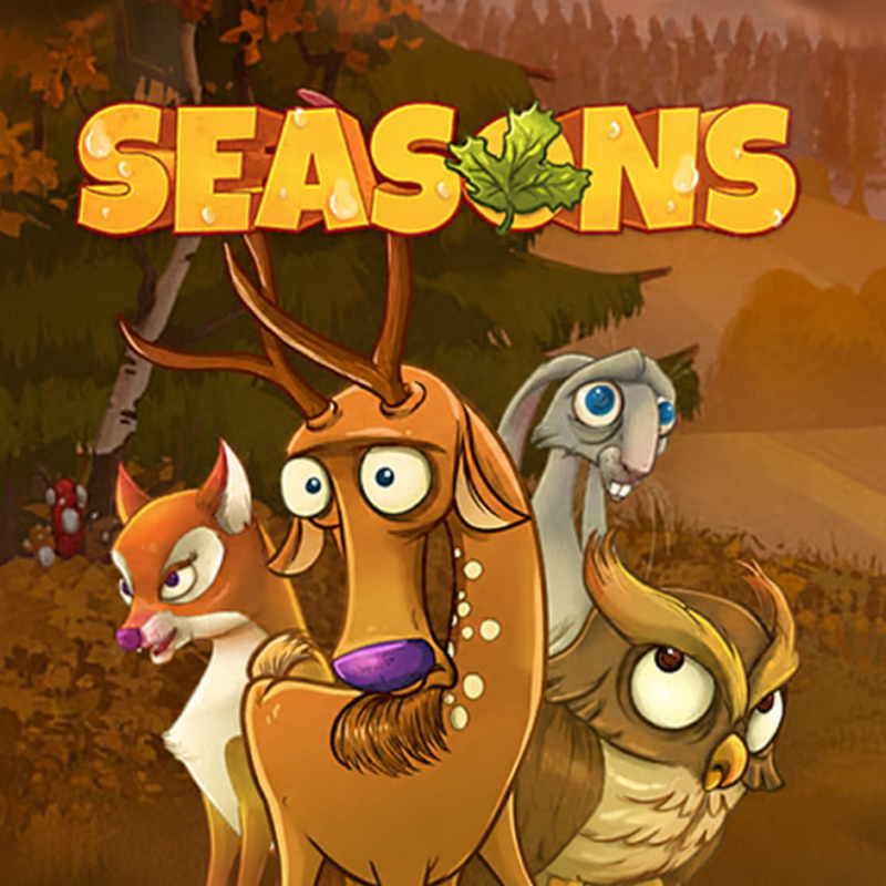 Alt text: Slot Seasons con animali del bosco e ambientazione autunnale