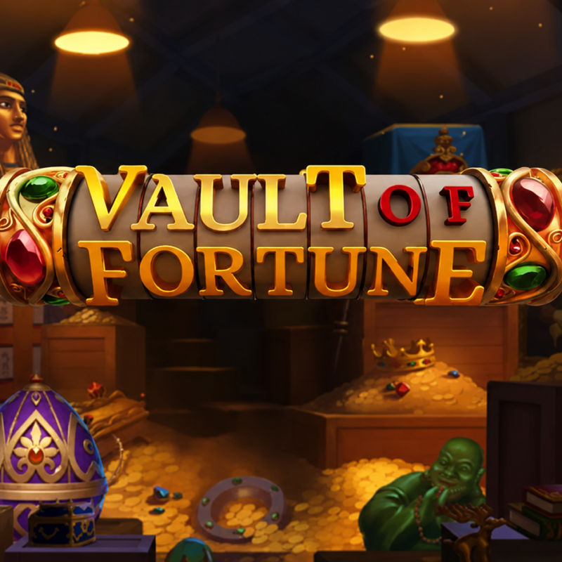 Slot Vault of Fortune di Yggdrasil con antico caveau colmo di tesori, gioielli, manufatti preziosi e ambientazione archeologica dedicata a Cascading Reels, Wild espandibili e Free Spins.