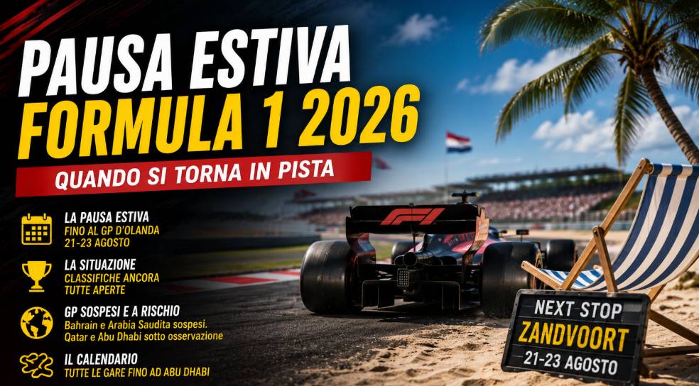 Pausa estiva Formula 1 2026: quando si torna in pista e calendario