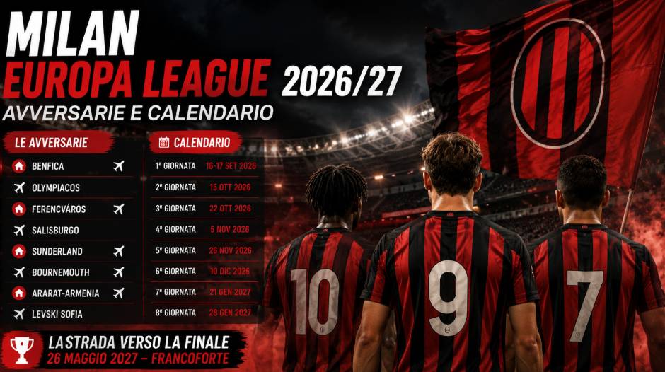 Milan Europa League 2026/27: avversarie e calendario