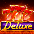 Slot 777 Deluxe di Blueprint Gaming con tre simboli 7 rossi, fiamme e logo Deluxe dorato su sfondo infuocato.