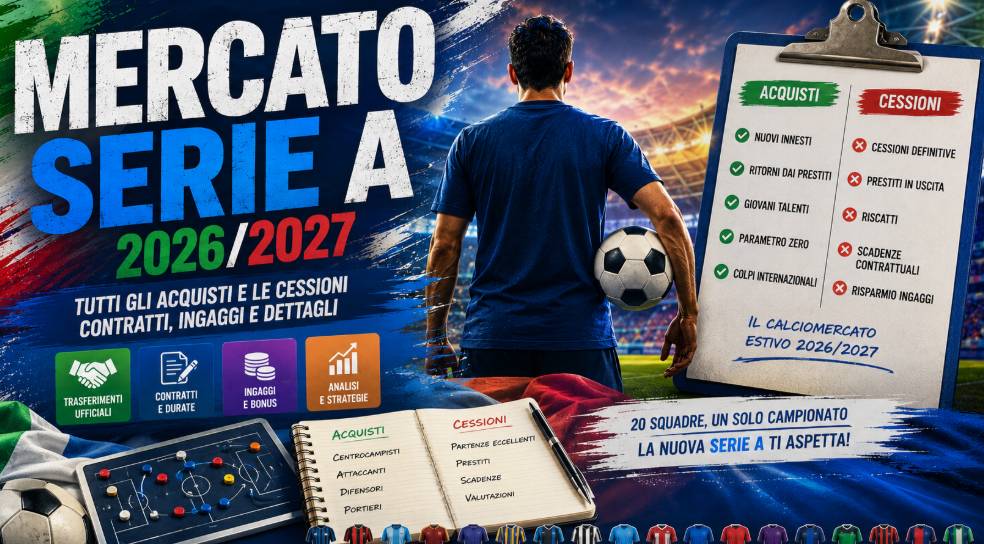 Mercato Serie A 2026/2027: tutti gli acquisti e le cessioni squadra per squadra