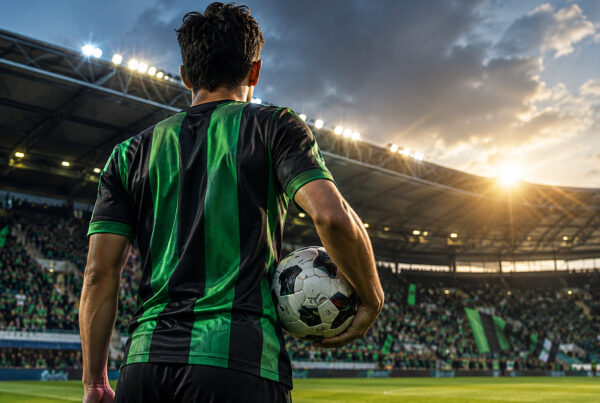 Sassuolo al fantacalcio 2026/27, calciatore neroverde di spalle sul campo prima della partita.