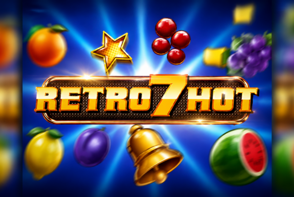 Slot Retro 7 Hot di FAZI con logo dorato, numero 7 e simboli classici come ciliegie, limone, campana, prugna e anguria.
