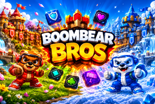 Slot Boombear Bros con i due orsi protagonisti tra ambientazione di fuoco e ghiaccio