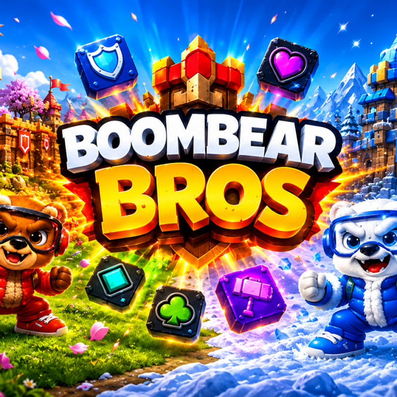 Slot Boombear Bros con i due orsi protagonisti tra ambientazione di fuoco e ghiaccio