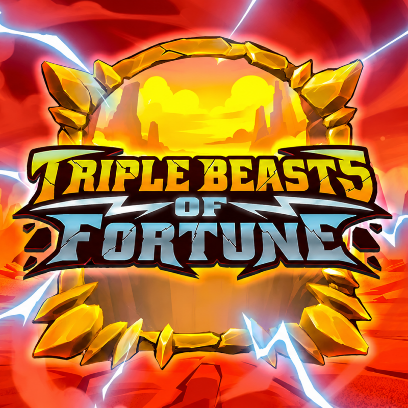 Slot Triple Beasts of Fortune di Play'n GO con ambientazione desertica e logo del gioco