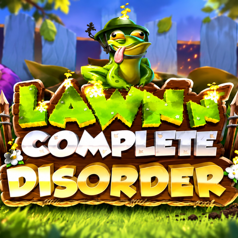 Slot Lawn n' Complete Disorder con ambientazione da giardino e grafica cartoon