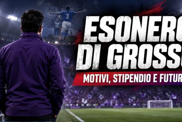 Esonero di Grosso alla Fiorentina: l’allenatore di spalle con il ricordo dell’esultanza ai Mondiali 2006.