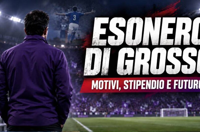 Esonero di Grosso alla Fiorentina: l’allenatore di spalle con il ricordo dell’esultanza ai Mondiali 2006.