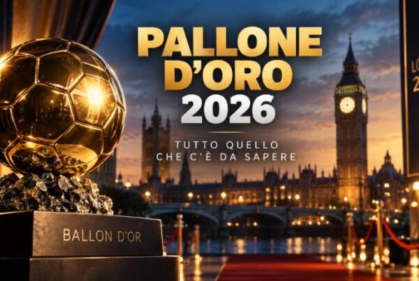 Quando viene assegnato il Pallone d'Oro 2026: trofeo dorato con Londra e Big Ben sullo sfondo della cerimonia