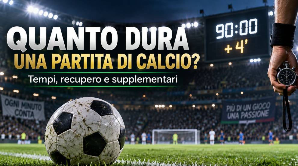 Quanto dura una partita di calcio: campo, pallone e cronometro con 90 minuti e recupero