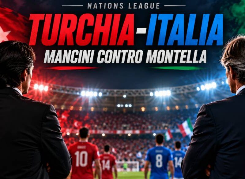 Turchia Italia Nations League, Mancini contro Montella nella sfida del 28 settembre 2026