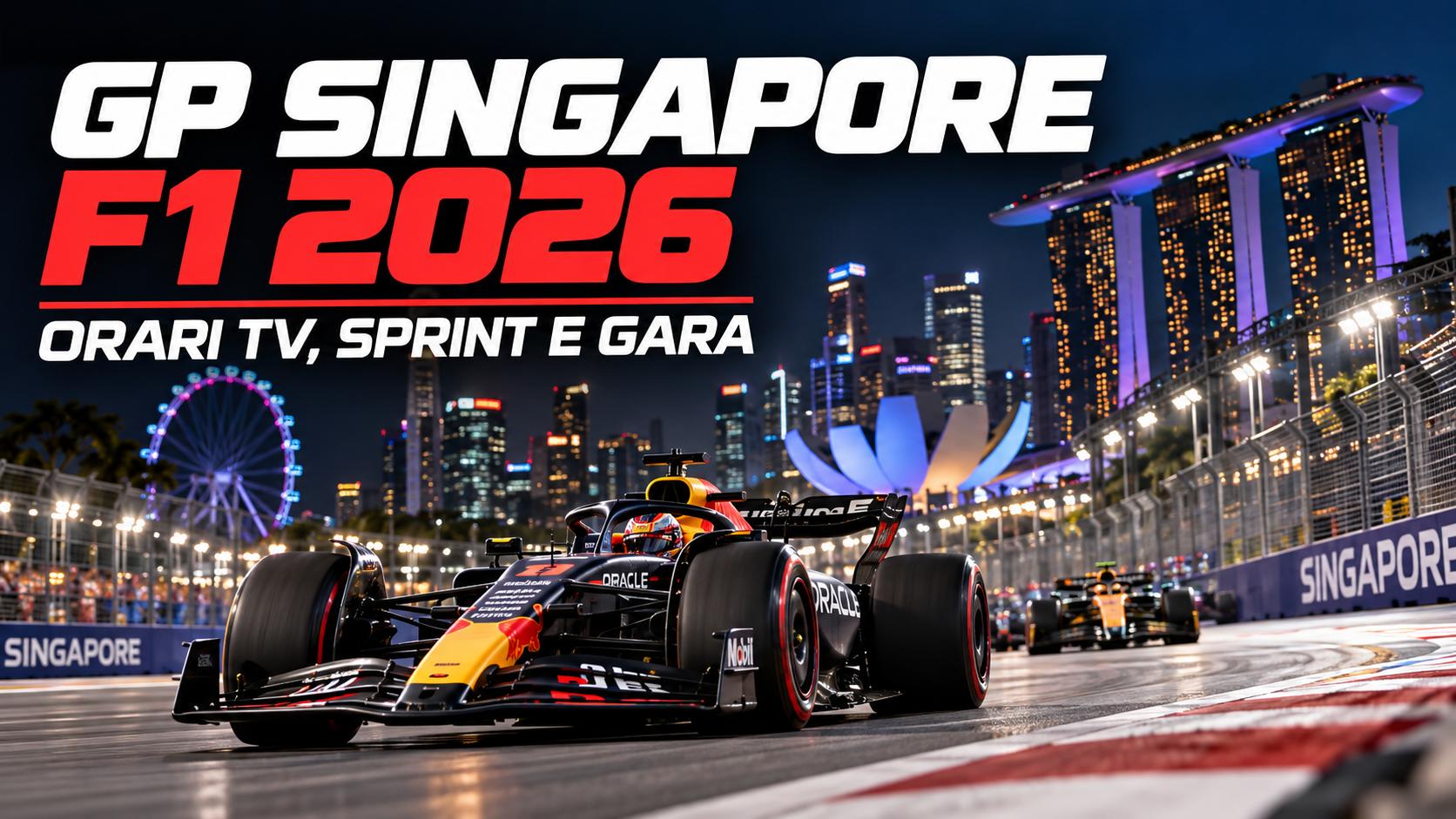 GP Singapore F1 2026 orari TV, Sprint e gara sul circuito notturno di Marina Bay