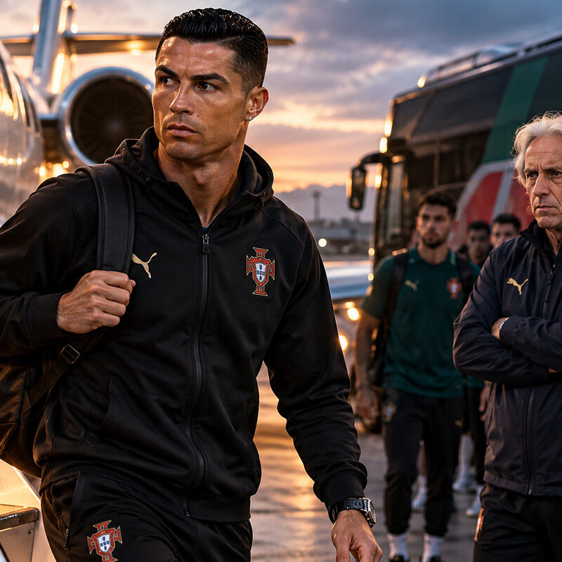 Cristiano Ronaldo lascia il Portogallo e si dirige verso un aereo privato dopo le tensioni con il CT Jorge Jesus.