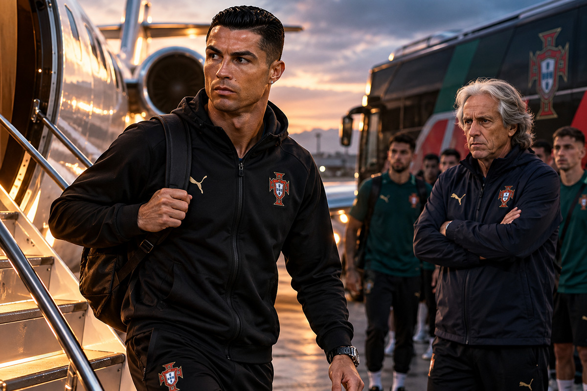 Cristiano Ronaldo lascia il Portogallo e si dirige verso un aereo privato dopo le tensioni con il CT Jorge Jesus.