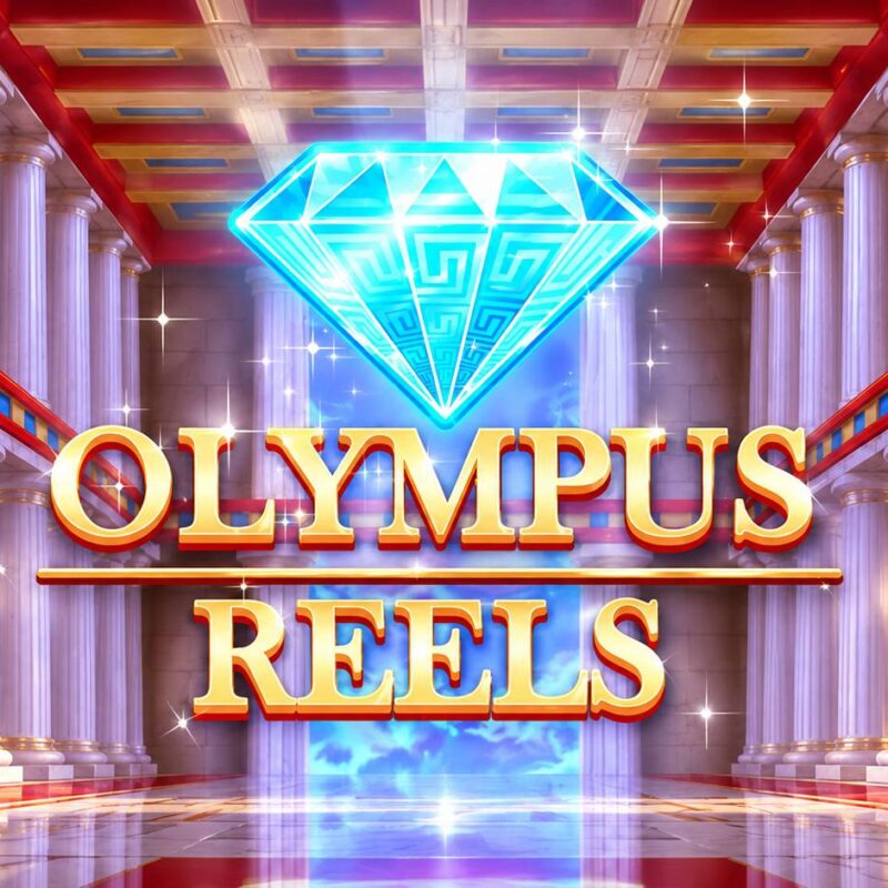 Slot Olympus Reels di WorldMatch con diamante azzurro luminoso e ambientazione ispirata al Monte Olimpo